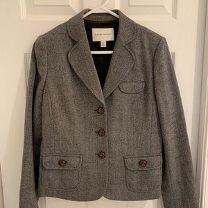 Banana Republic Navy and Grey Tweed Blazer